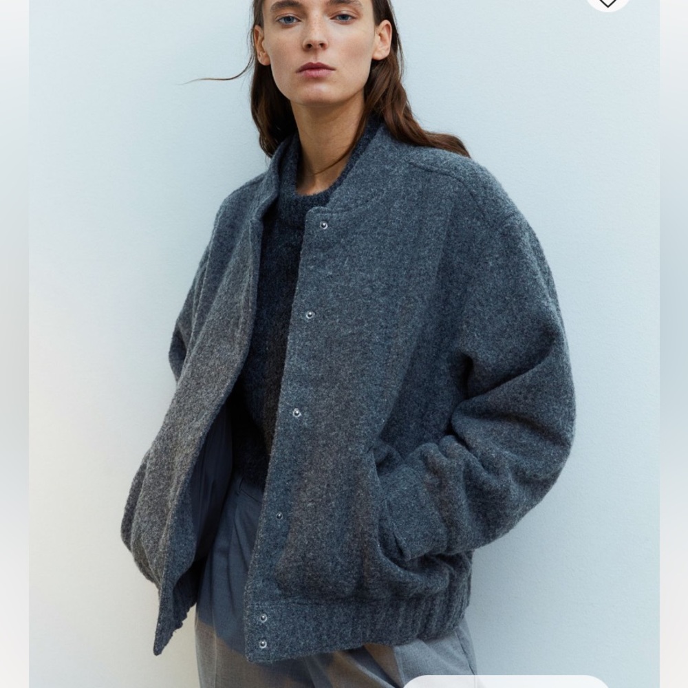 H&M wool blend bomber jacket